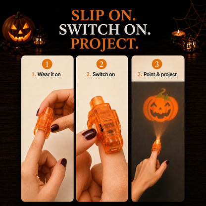 SpookyBeam™ Halloween Finger Projector Rings