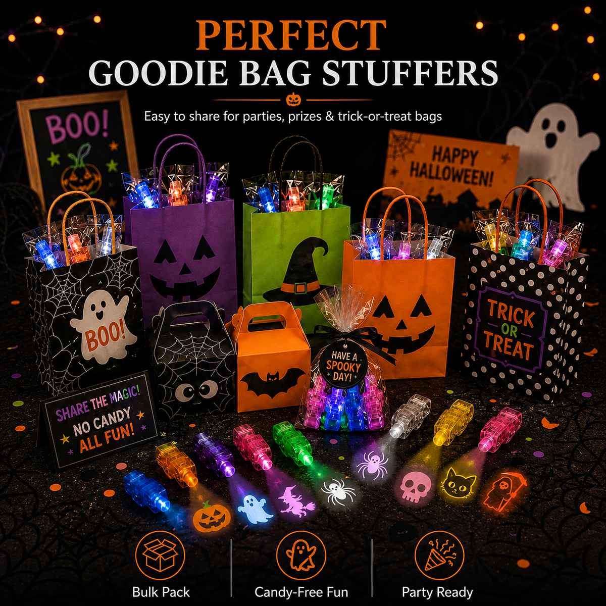 SpookyBeam™ Halloween Finger Projector Rings