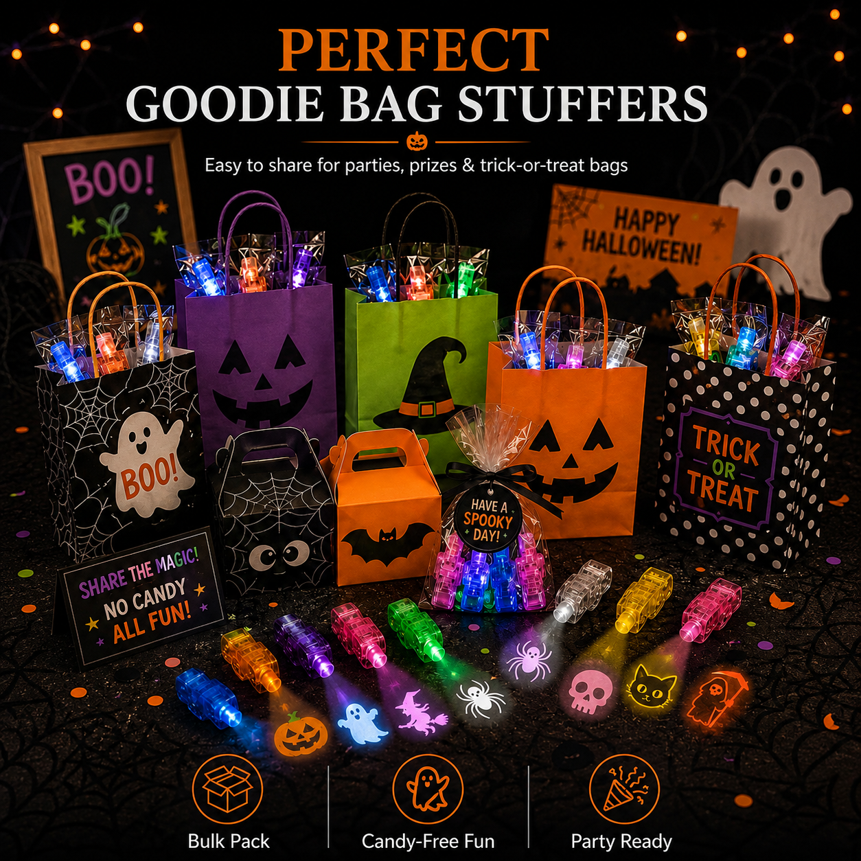 SpookyBeam™ Halloween Finger Projector Rings